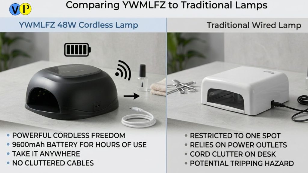 YWMLFZ 48W Cordless vs. Traditional Wired Lamps